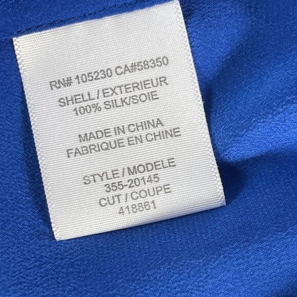 Joie Alicia Cobalt Blue Racerback Silk Tank Top Sz L - Picture 6 of 7
